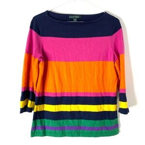Lauren Ralph Lauren Multicolor Striped Sweater Woman Lady Size Medium